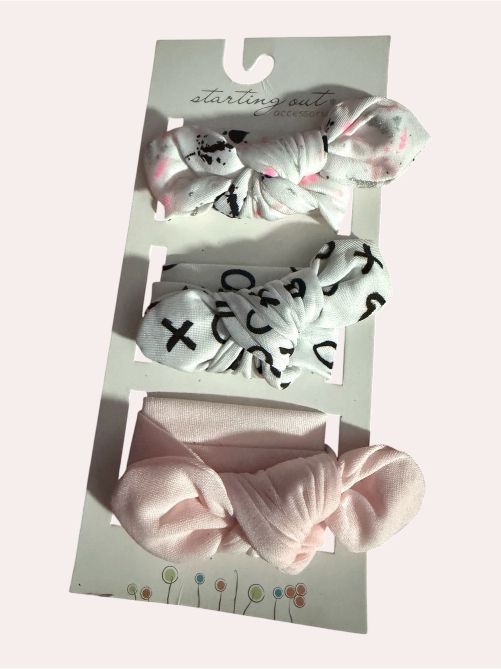 Starting Out White and Pink Bow Hair Clip Trio